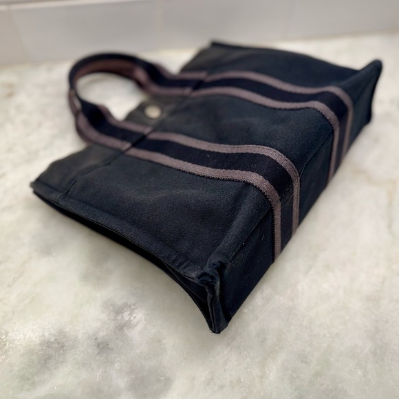 SOLD HERMES Vintage Unisex Y2K 100% Cotton Canvas Fourre Tout PM (Mini Tote) - Picture 4 of 16
